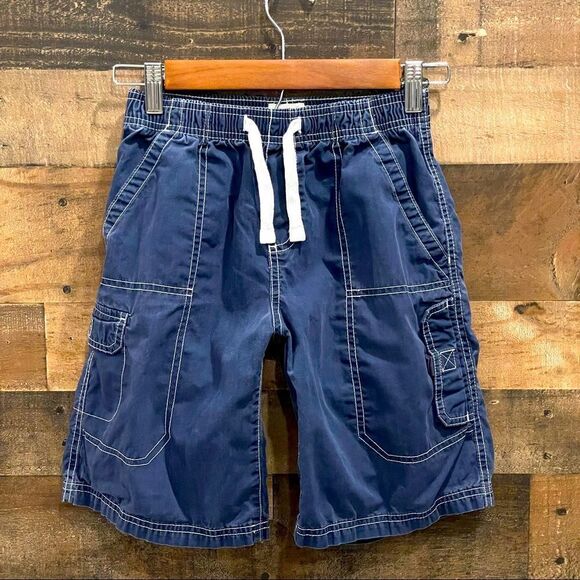 Boys OshKosh B’Gosh Navy Cargo Pull On Elastic Waist Shorts Size 7X - Picture 1 of 7